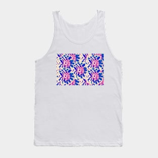 Dandelion Floral Pattern in Blue Tank Top